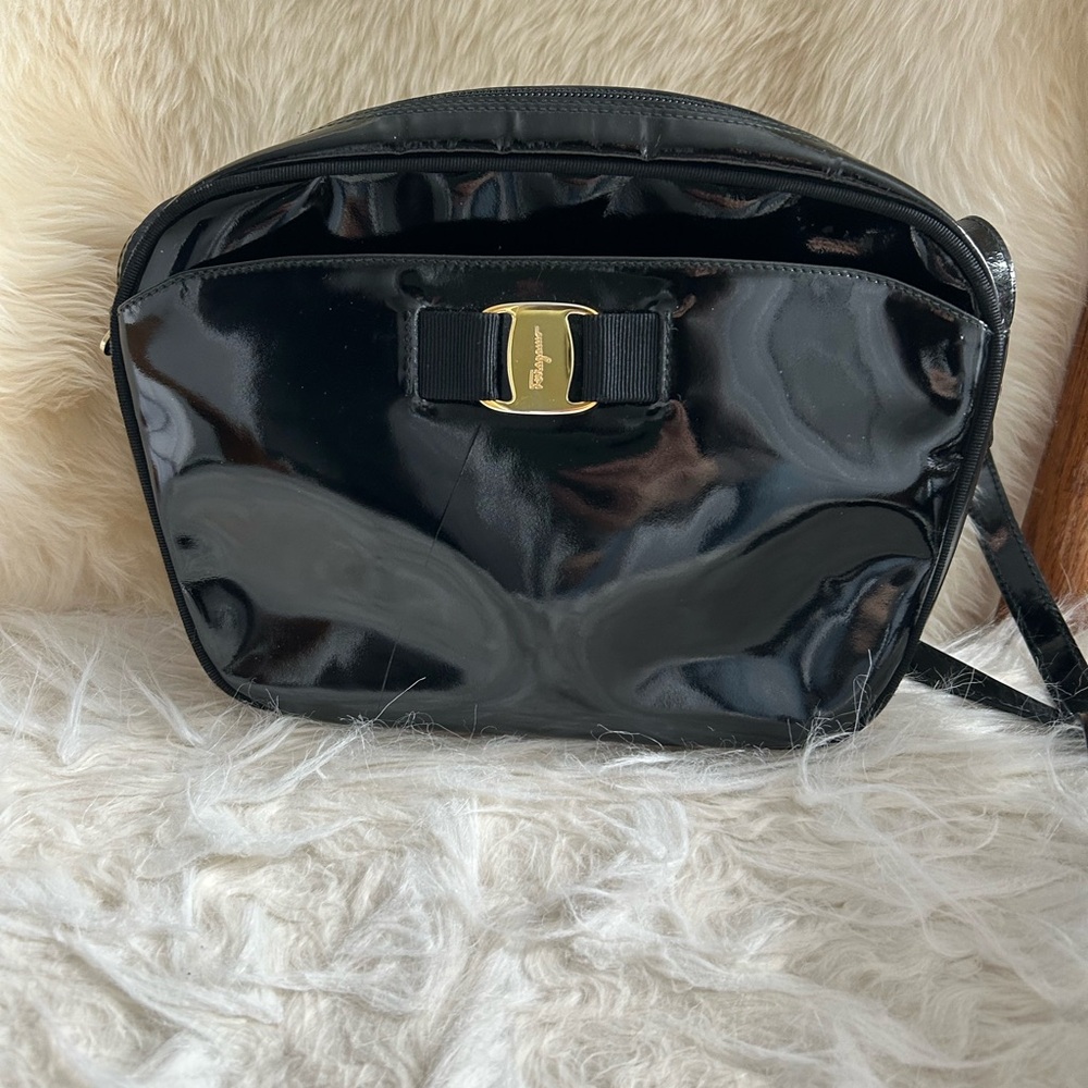 Vintage Authentic Salvatore Ferragamo patent Leather Handbag